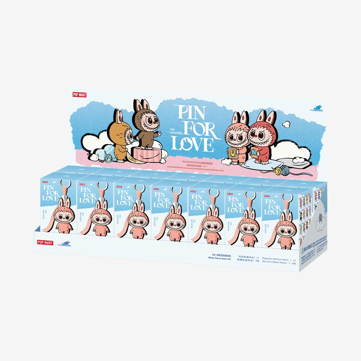 THE MONSTERS #V4 Mini Pin for Love Series-Vinyl Plush Pendant Blind Box (N-Z)